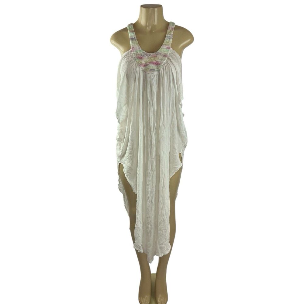 Mara Hoffman Swim Dress Size M/L White Cold Shoulder Resortwear Beach Sun Cover